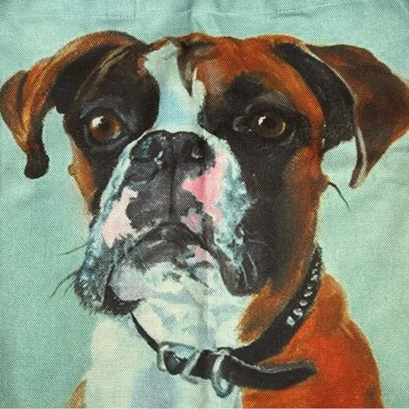 Eco-Friendly Handsome Brown and White Boxer Dog Folding Tote Bag - Picture 8 of 13